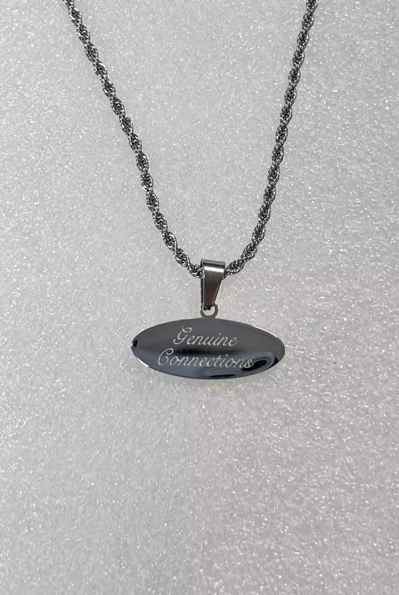 Genuin connections oval pendant necklace